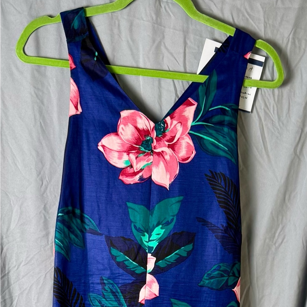 Floral V-Neck Blue & Pink Sundress